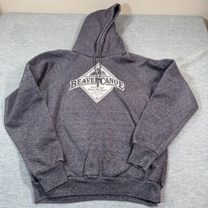 Beaver Canoe Men Large Hoodie Sweatshirt Built by Omer Stringer Graphic Pullover
